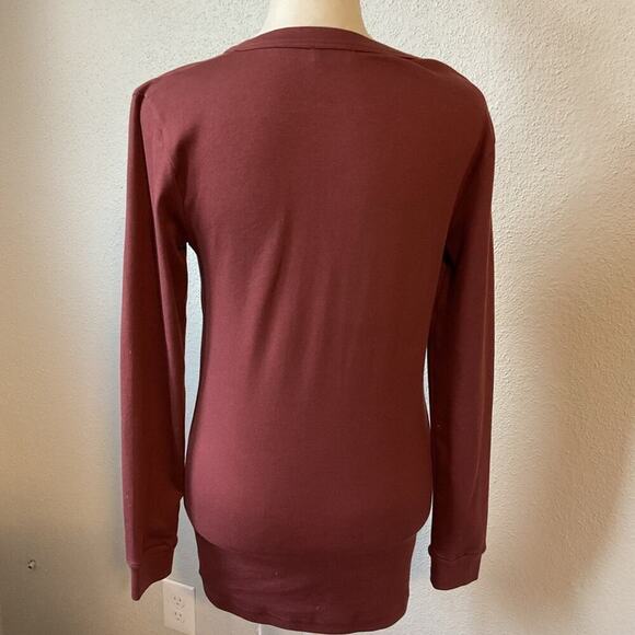 Brunello Cucinelli Burgundy Beaded Long Sleeve Button-Down Top Size Medium - Picture 3 of 12